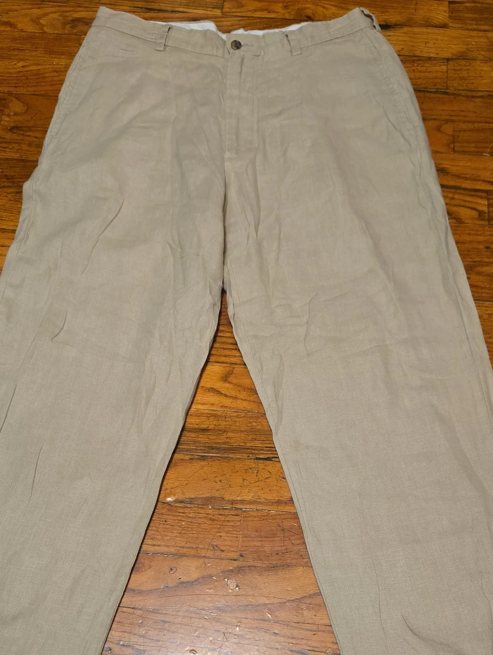 Brooks Brothers 346 Men's Pants 100% Linen Chino Beige Khaki 33x32 (32x31)